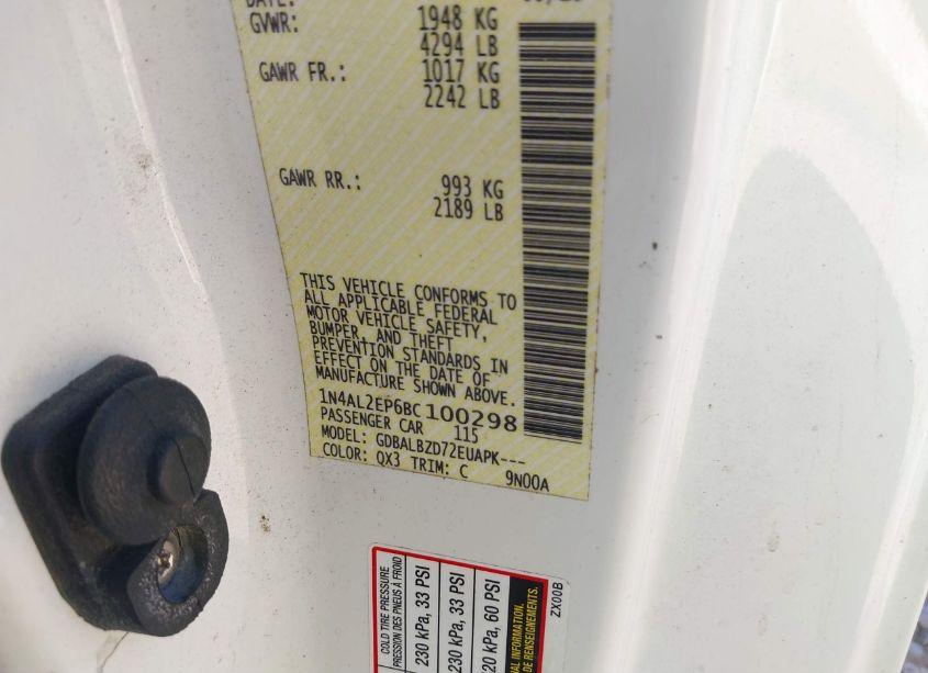 Photo 9 of 2011 Nissan Altima 2.5 S (VIN 1N4AL2EP6BC100298)