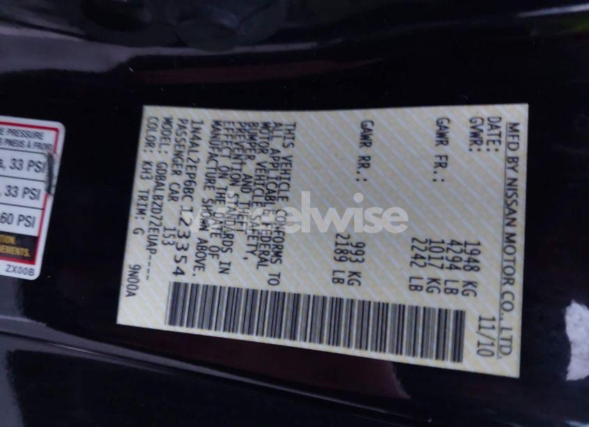 Photo 9 of 2011 Nissan Altima 2.5 S (VIN 1N4AL2EP6BC123354)