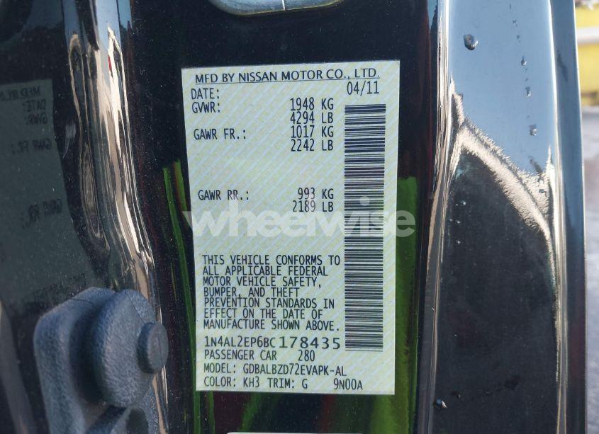 Photo 9 of 2011 Nissan Altima 2.5 S (VIN 1N4AL2EP6BC178435)