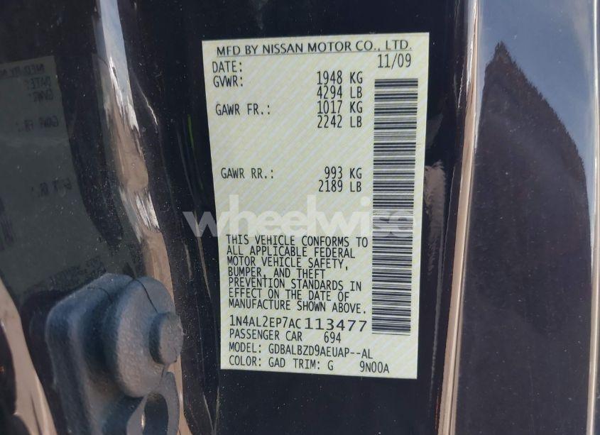 Photo 9 of 2010 Nissan Altima 2.5 S (VIN 1N4AL2EP7AC113477)