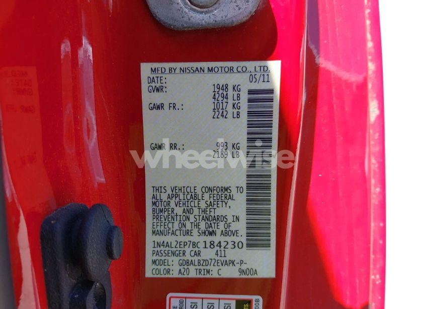 Photo 9 of 2011 Nissan Altima 2.5 S (VIN 1N4AL2EP7BC184230)