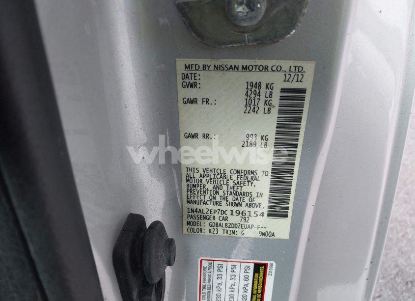 Photo 9 of 2013 Nissan Altima 2.5 S (VIN 1N4AL2EP7DC196154)