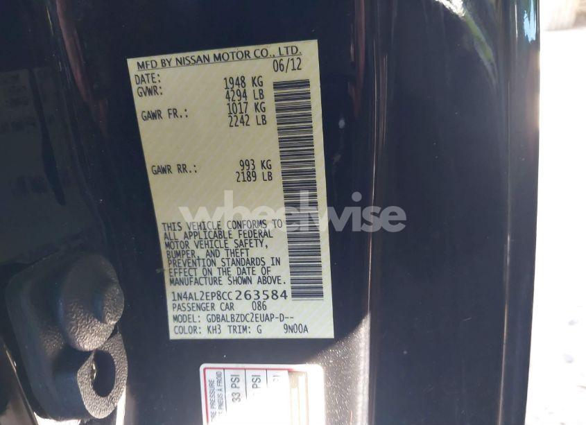 Photo 9 of 2012 Nissan Altima 2.5 S (VIN 1N4AL2EP8CC263584)