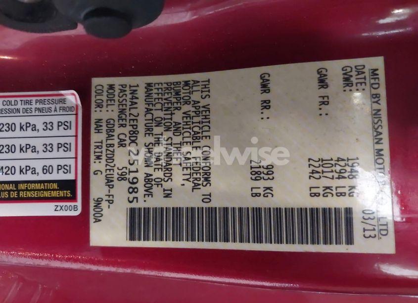 Photo 9 of 2013 Nissan Altima 2.5 S (VIN 1N4AL2EP8DC251985)