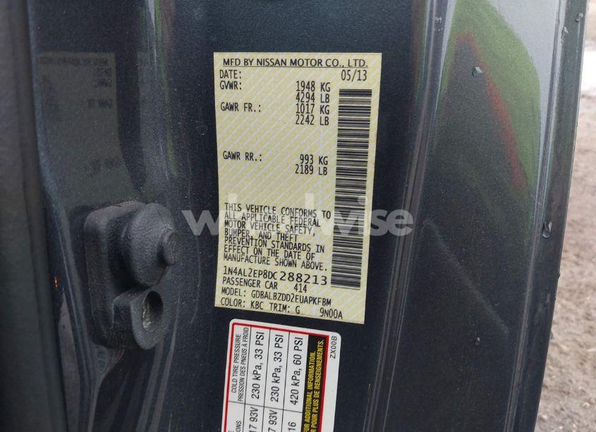 Photo 9 of 2013 Nissan Altima 2.5 S (VIN 1N4AL2EP8DC288213)