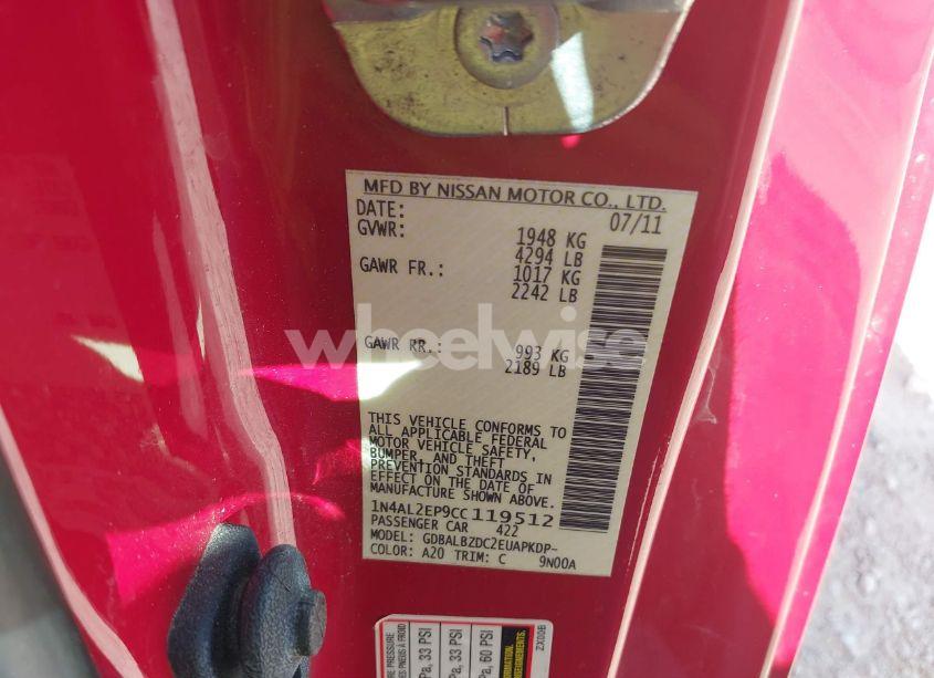 Photo 9 of 2012 Nissan Altima 2.5 S (VIN 1N4AL2EP9CC119512)