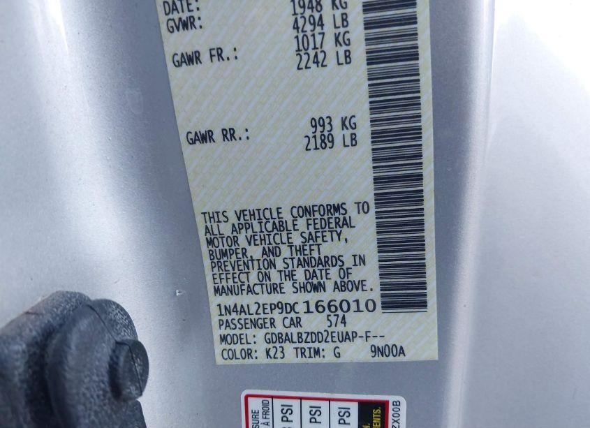 Photo 9 of 2013 Nissan Altima 2.5 S (VIN 1N4AL2EP9DC166010)