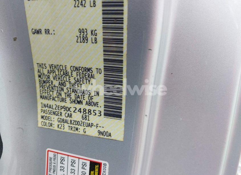 Photo 9 of 2013 Nissan Altima 2.5 S (VIN 1N4AL2EP9DC248853)