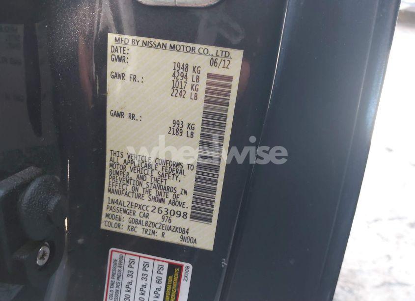 Photo 9 of 2012 Nissan Altima 2.5 S (VIN 1N4AL2EPXCC263098)