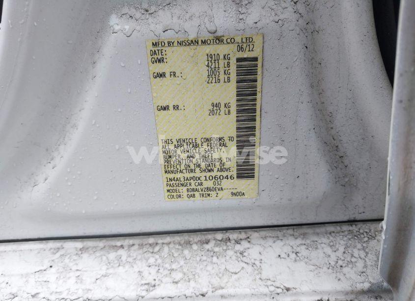 Photo 9 of 2013 Nissan Altima 2.5 SL (VIN 1N4AL3AP0DC106046)