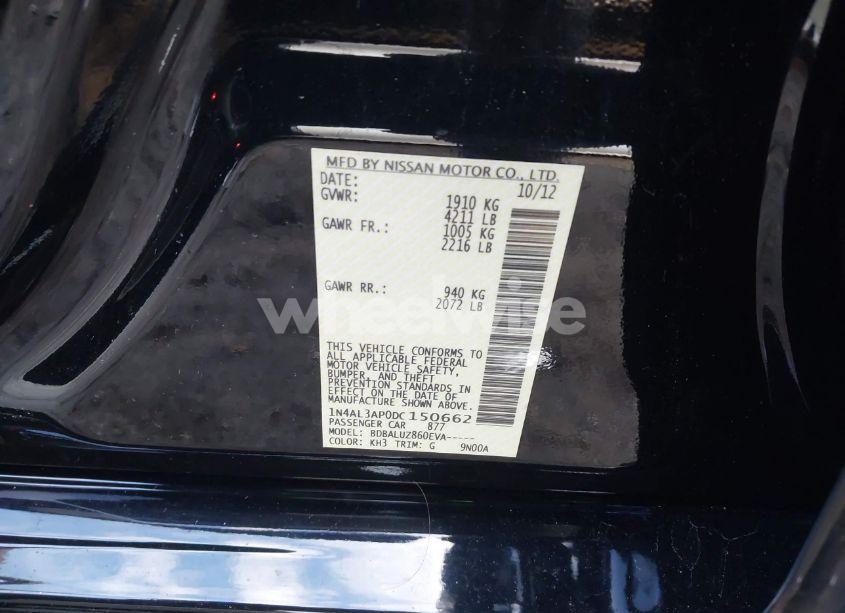 Photo 9 of 2013 Nissan Altima 2.5 SV (VIN 1N4AL3AP0DC150662)