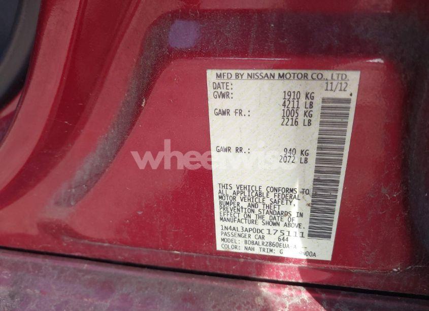 Photo 9 of 2013 Nissan Altima 2.5 S (VIN 1N4AL3AP0DC175111)