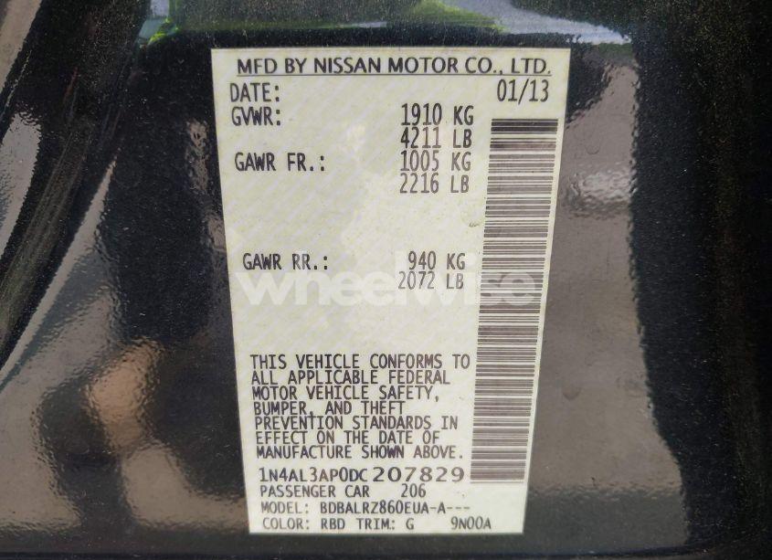 Photo 9 of 2013 Nissan Altima 2.5 S (VIN 1N4AL3AP0DC207829)