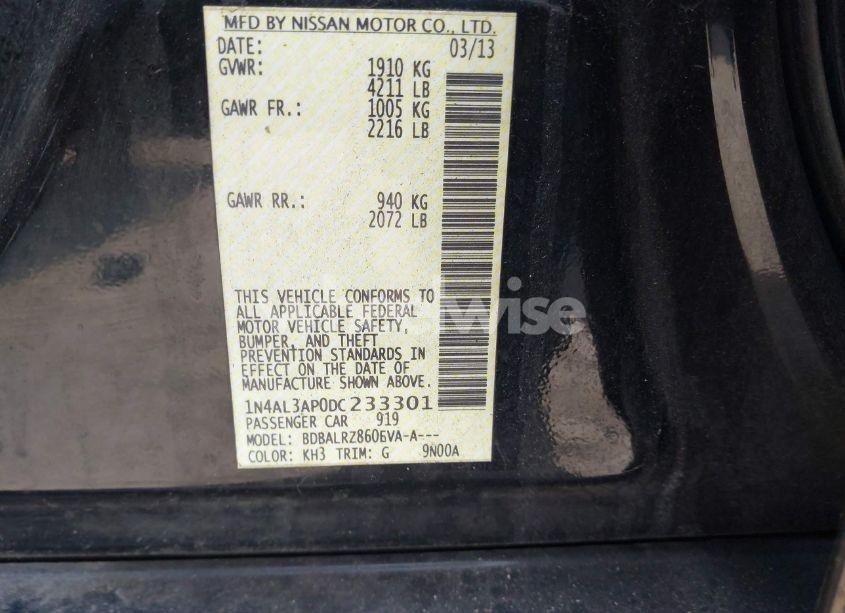 Photo 9 of 2013 Nissan Altima 2.5 S (VIN 1N4AL3AP0DC233301)