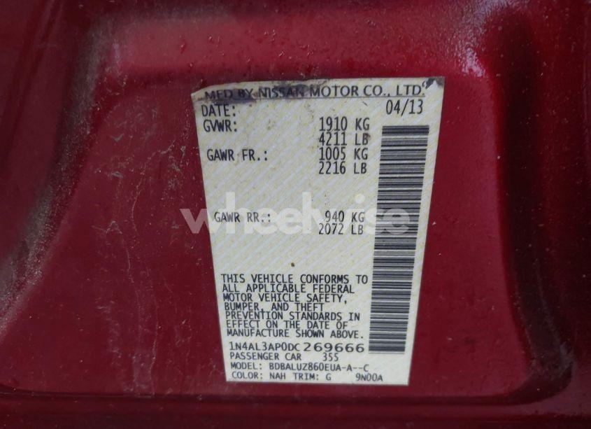 Photo 9 of 2013 Nissan Altima 2.5 SV (VIN 1N4AL3AP0DC269666)