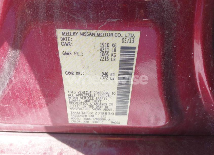 Photo 9 of 2013 Nissan Altima 2.5 SV (VIN 1N4AL3AP0DC279839)