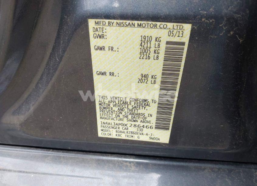 Photo 9 of 2013 Nissan Altima 2.5 S (VIN 1N4AL3AP0DC286466)