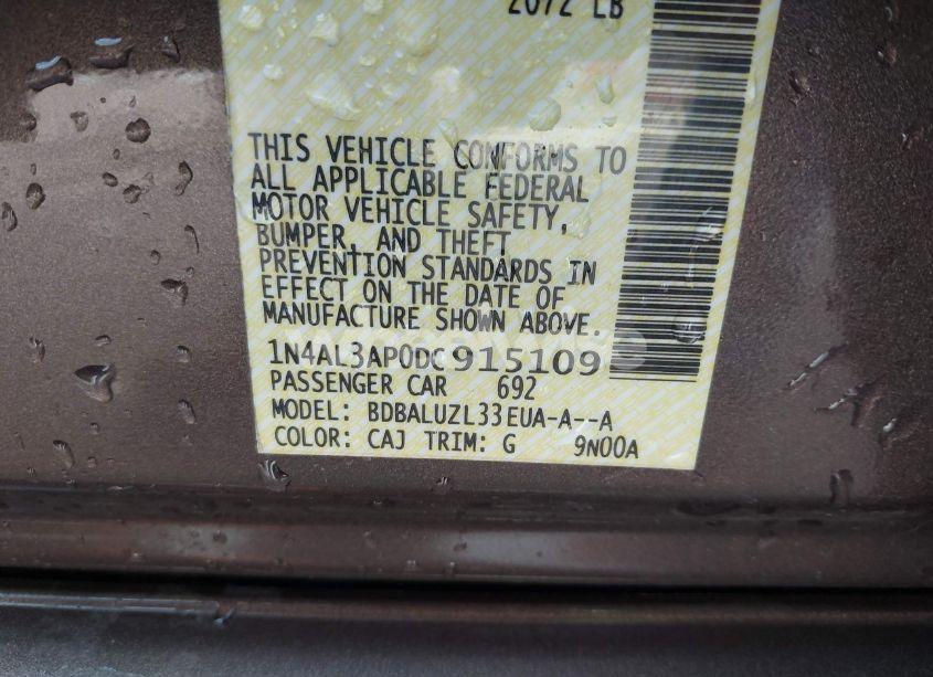 Photo 9 of 2013 Nissan Altima 2.5 SV (VIN 1N4AL3AP0DC915109)