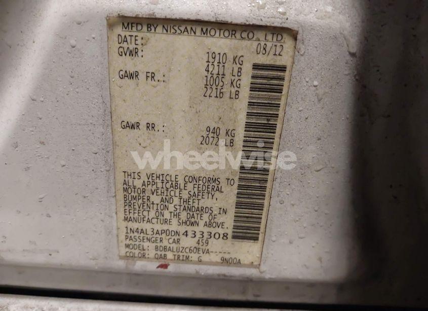 Photo 9 of 2013 Nissan Altima 2.5 SV (VIN 1N4AL3AP0DN433308)