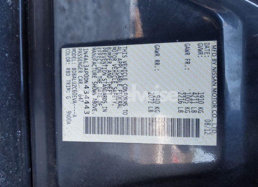 Photo 9 of 2013 Nissan Altima 2.5 SV (VIN 1N4AL3AP0DN434443)