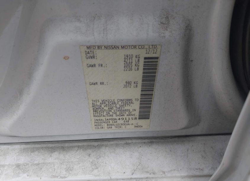 Photo 9 of 2013 Nissan Altima 2.5 SV (VIN 1N4AL3AP0DN491158)