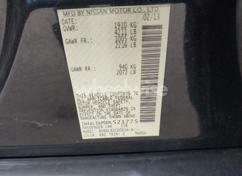 Photo 9 of 2013 Nissan Altima 2.5 S (VIN 1N4AL3AP0DN521775)