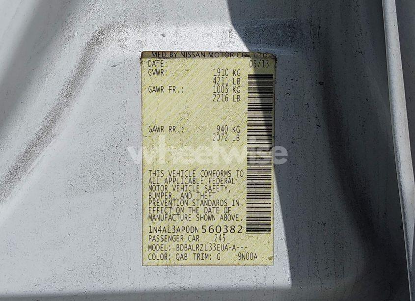 Photo 9 of 2013 Nissan Altima 2.5 S (VIN 1N4AL3AP0DN560382)