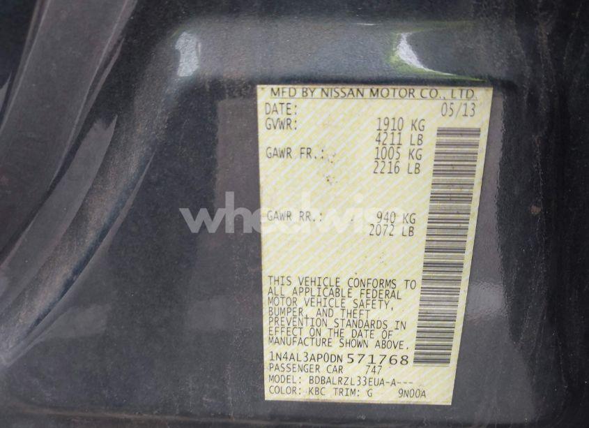 Photo 9 of 2013 Nissan Altima 2.5 S (VIN 1N4AL3AP0DN571768)