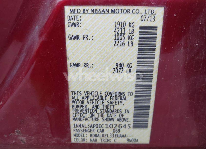 Photo 9 of 2014 Nissan Altima 2.5 S (VIN 1N4AL3AP0EC102645)