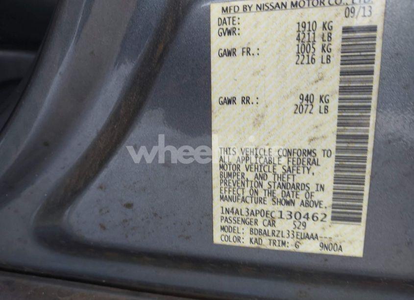 Photo 9 of 2014 Nissan Altima 2.5 S (VIN 1N4AL3AP0EC130462)