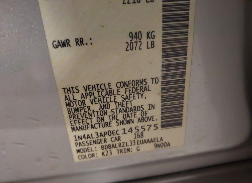 Photo 9 of 2014 Nissan Altima 2.5 S (VIN 1N4AL3AP0EC145575)