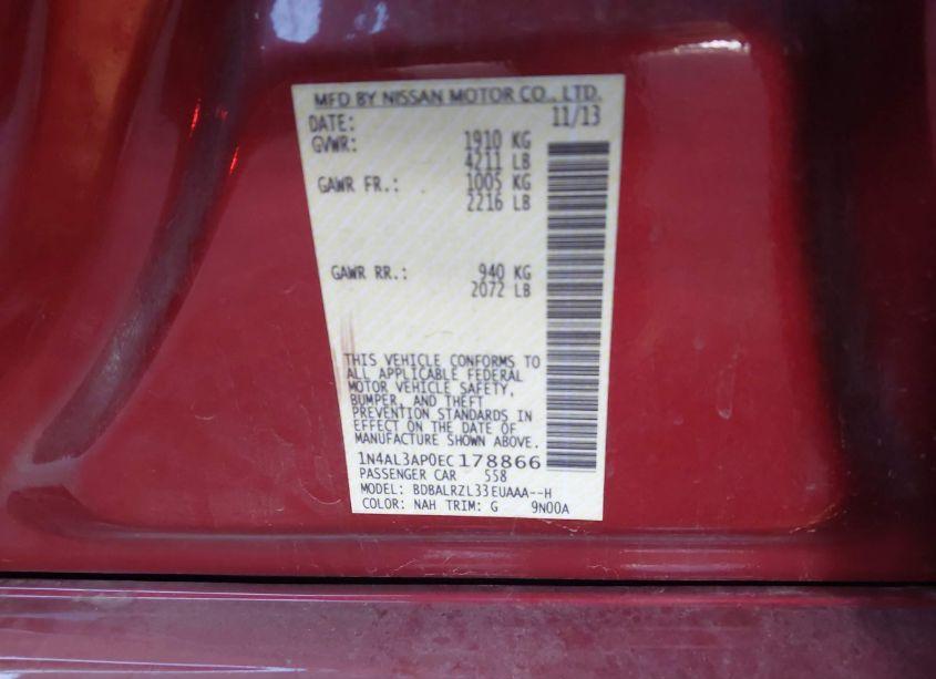 Photo 9 of 2014 Nissan Altima 2.5 S (VIN 1N4AL3AP0EC178866)