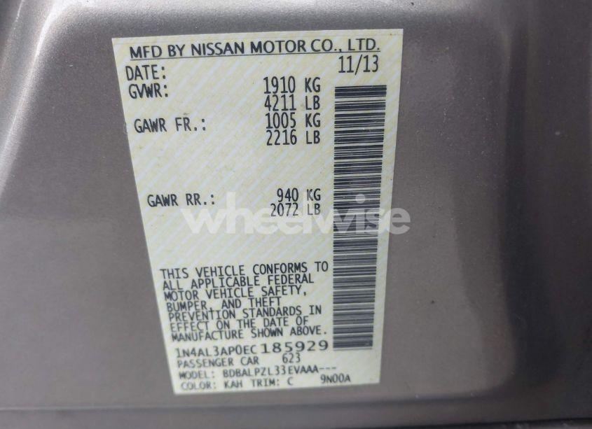 Photo 9 of 2014 Nissan Altima 2.5 (VIN 1N4AL3AP0EC185929)