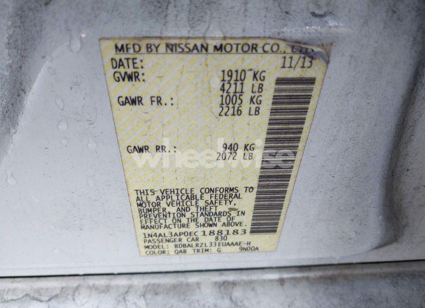 Photo 9 of 2014 Nissan Altima 2.5 S (VIN 1N4AL3AP0EC188183)