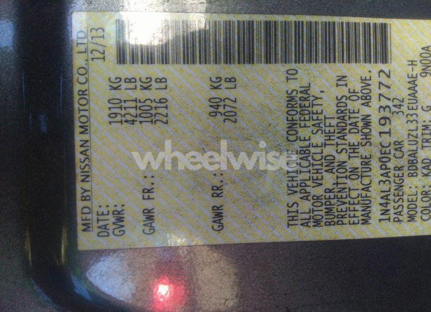 Photo 9 of 2014 Nissan Altima 2.5 SV (VIN 1N4AL3AP0EC193772)