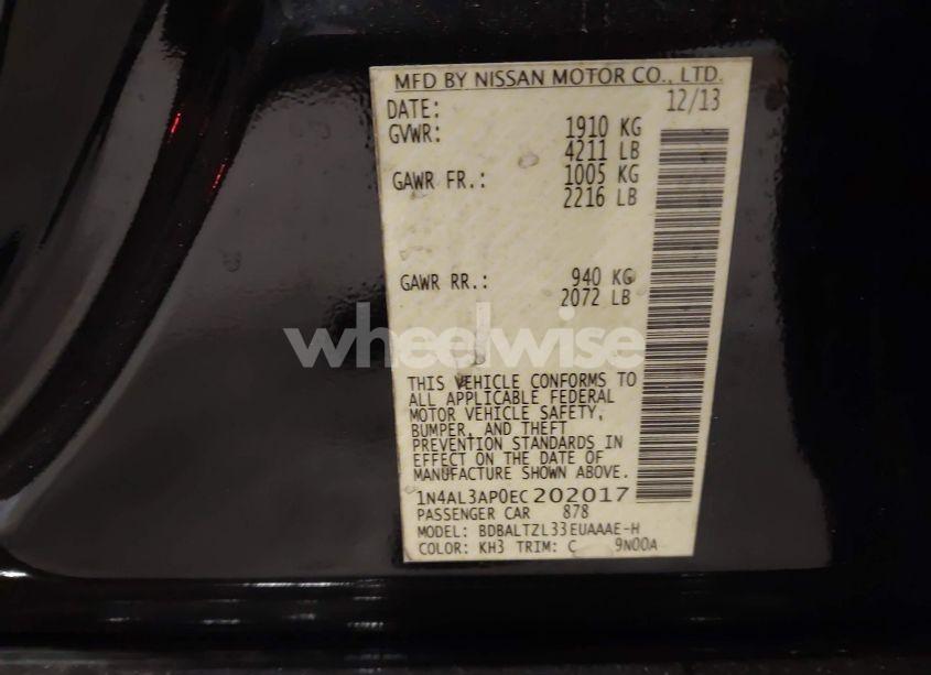 Photo 9 of 2014 Nissan Altima 2.5 SV (VIN 1N4AL3AP0EC202017)