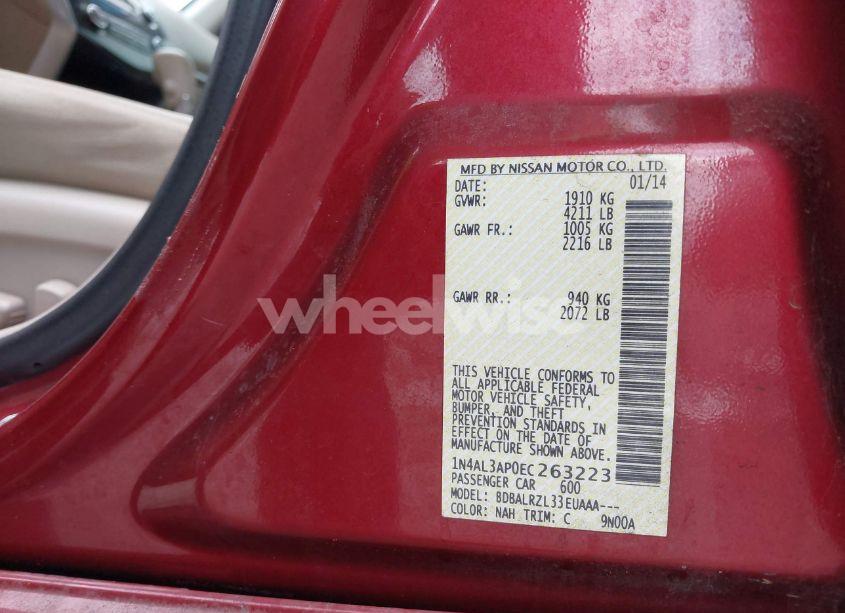 Photo 9 of 2014 Nissan Altima 2.5/2.5 S/2.5 SL/2.5 SV (VIN 1N4AL3AP0EC263223)