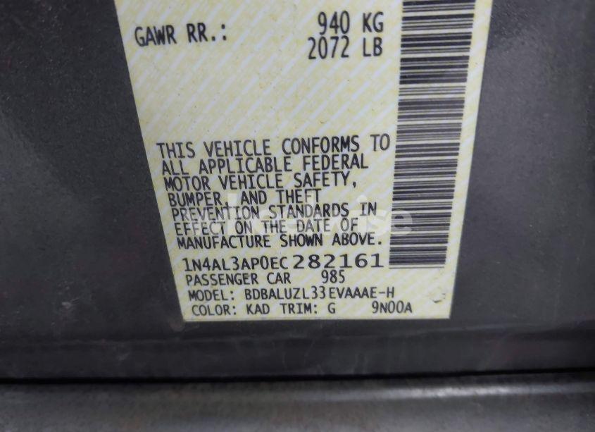 Photo 9 of 2014 Nissan Altima 2.5 SV (VIN 1N4AL3AP0EC282161)