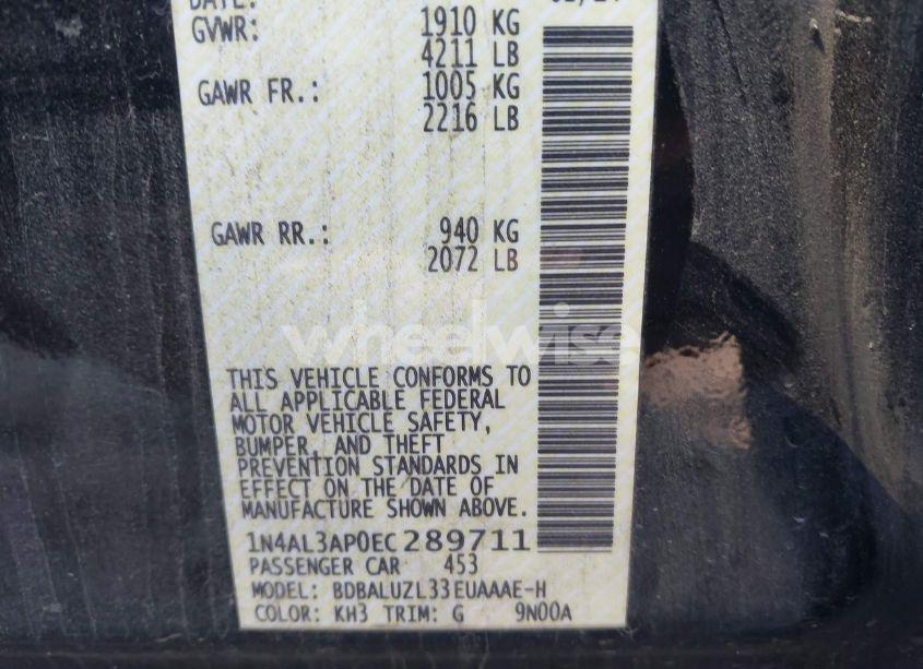 Photo 9 of 2014 Nissan Altima 2.5 SV (VIN 1N4AL3AP0EC289711)