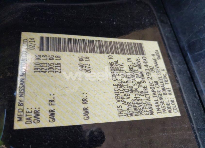 Photo 9 of 2014 Nissan Altima 2.5 SV (VIN 1N4AL3AP0EC291460)