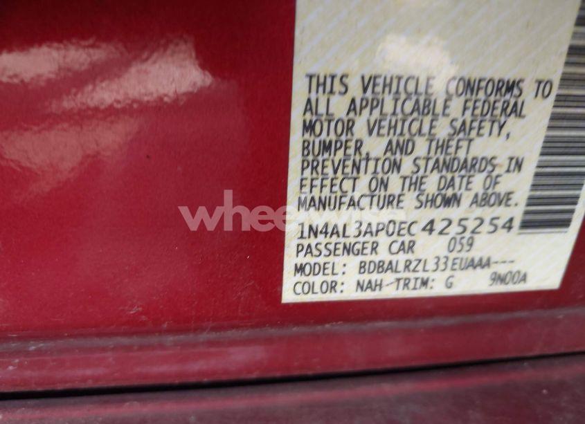 Photo 9 of 2014 Nissan Altima 2.5/2.5 S/2.5 SL/2.5 SV (VIN 1N4AL3AP0EC425254)