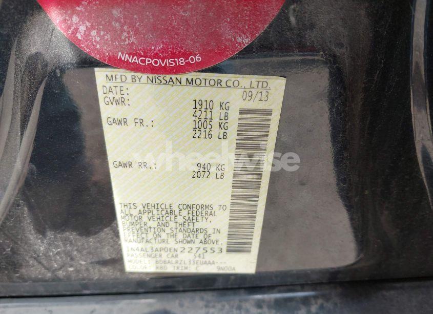 Photo 9 of 2014 Nissan Altima 2.5 S (VIN 1N4AL3AP0EN227553)