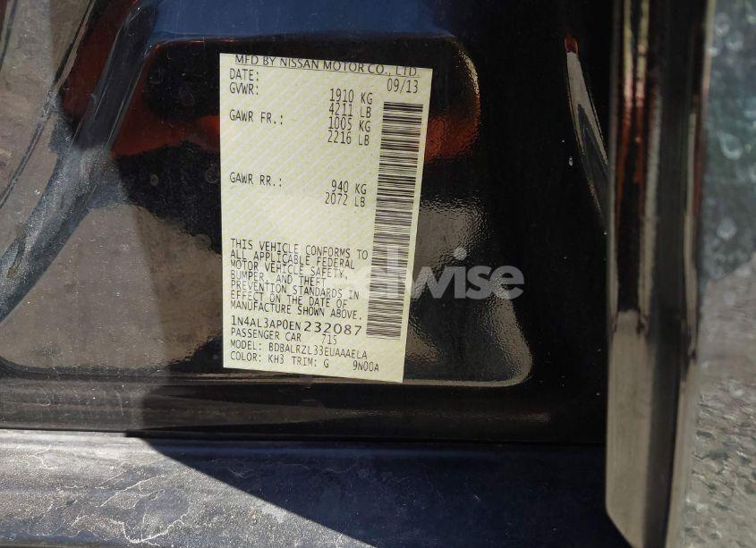 Photo 9 of 2014 Nissan Altima 2.5 S (VIN 1N4AL3AP0EN232087)