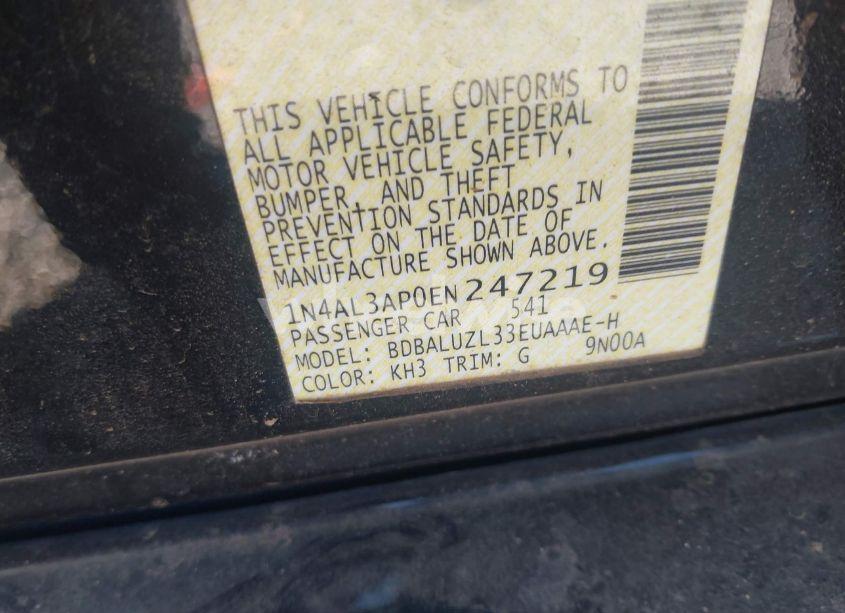 Photo 9 of 2014 Nissan Altima 2.5 SV (VIN 1N4AL3AP0EN247219)