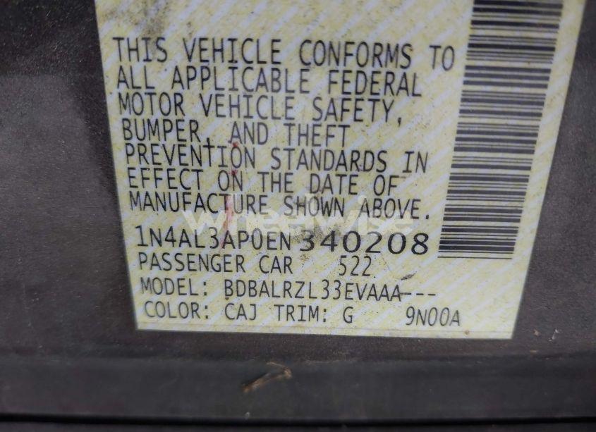 Photo 9 of 2014 Nissan Altima 2.5 S (VIN 1N4AL3AP0EN340208)