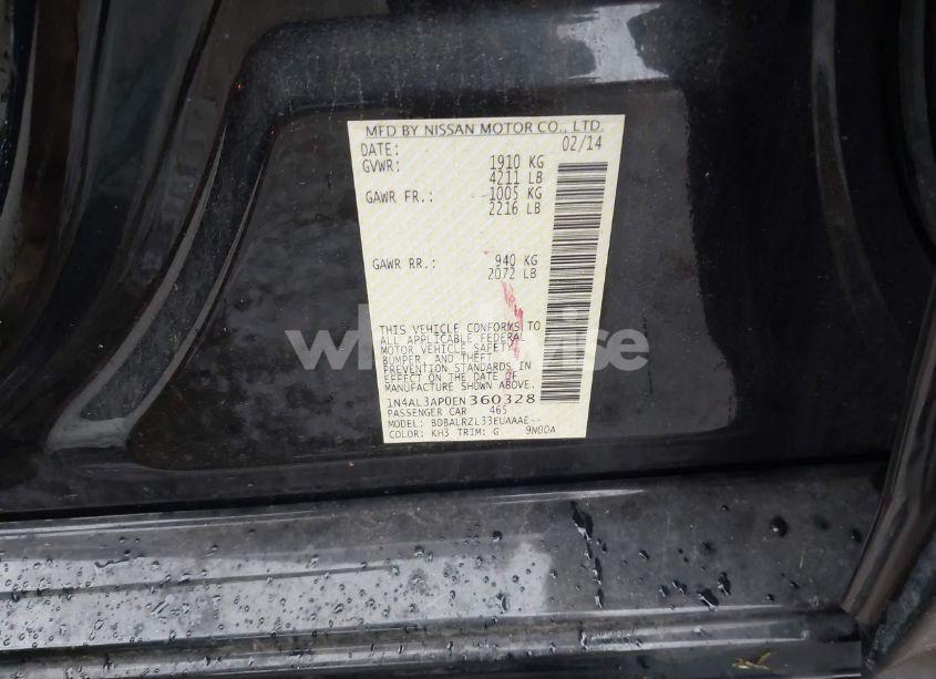 Photo 9 of 2014 Nissan Altima 2.5 S (VIN 1N4AL3AP0EN360328)