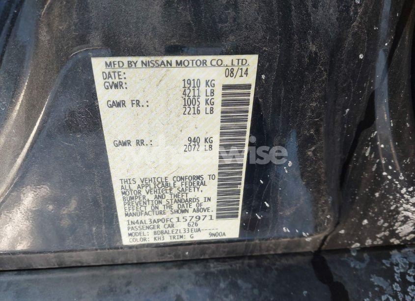 Photo 9 of 2015 Nissan Altima 2.5 S (VIN 1N4AL3AP0FC157971)