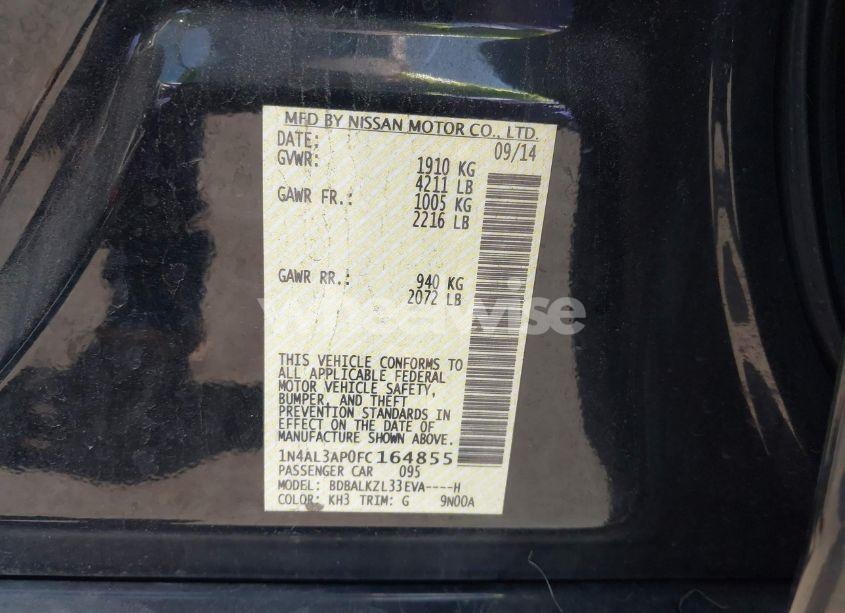 Photo 9 of 2015 Nissan Altima 2.5 SV (VIN 1N4AL3AP0FC164855)