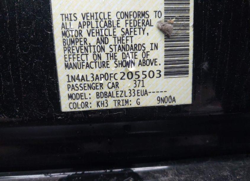 Photo 9 of 2015 Nissan Altima 2.5 S (VIN 1N4AL3AP0FC205503)