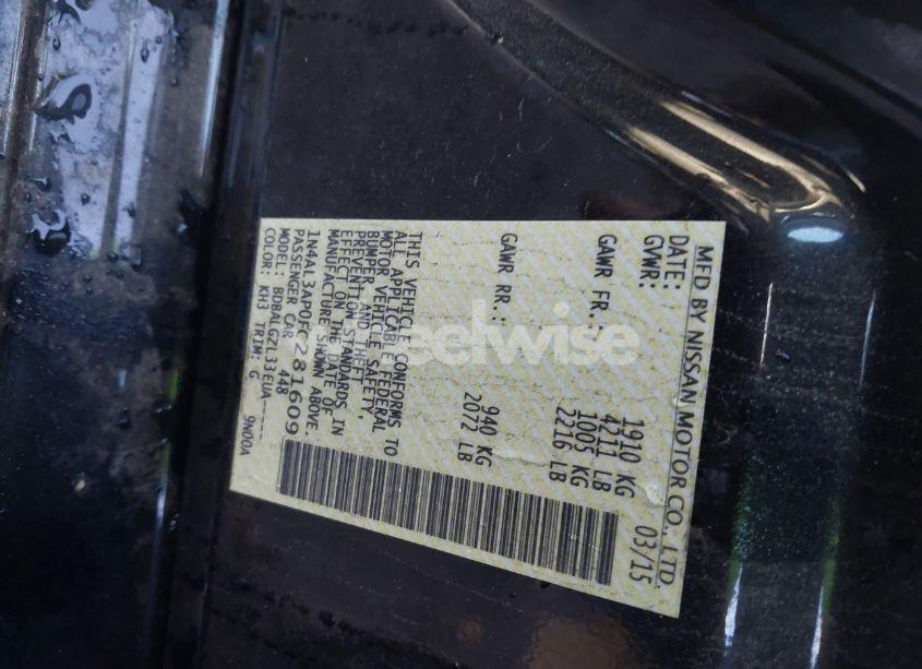 Photo 9 of 2015 Nissan Altima 2.5/2.5 S/2.5 SL/2.5 SV (VIN 1N4AL3AP0FC281609)